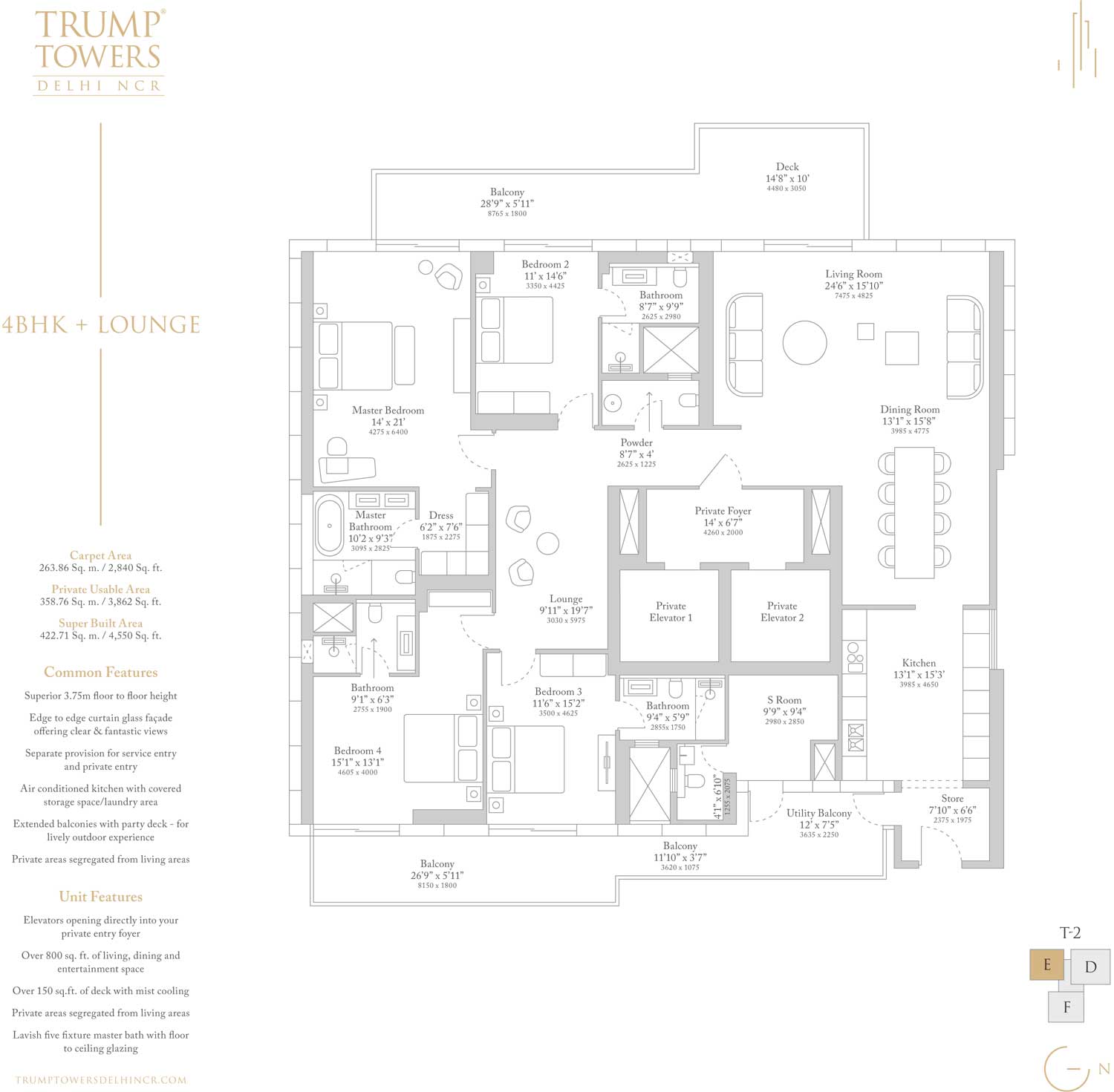 4 bedroom Trump Towers